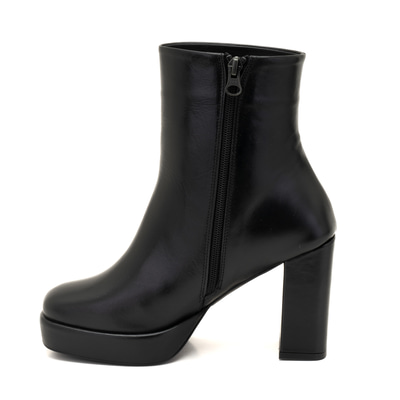 Luliye Siyah Kadın Deri Platform Topuklu Bot