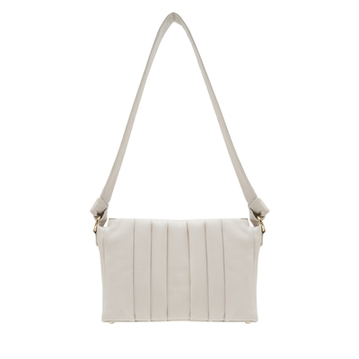 Lupin Beyaz Kadın Pilili Deri Omuz Askılı Çanta