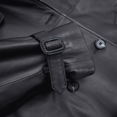 Lydia Siyah Kadın Deri Pardösü