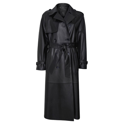 Lydia Siyah Kadın Deri Pardösü