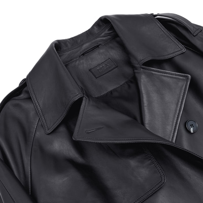 Lydia Siyah Kadın Deri Pardösü