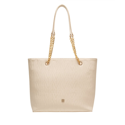 Madelyn Bej Kadın Zincir Detaylı  Alışveriş Çantası