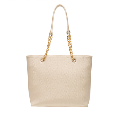 Madelyn Bej Kadın Zincir Detaylı  Alışveriş Çantası