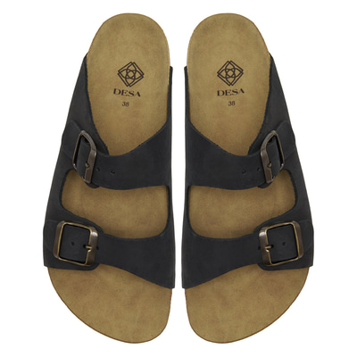 Majori Siyah Kadın Nubuk Terlik