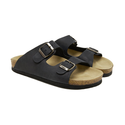 Majori Siyah Kadın Nubuk Terlik