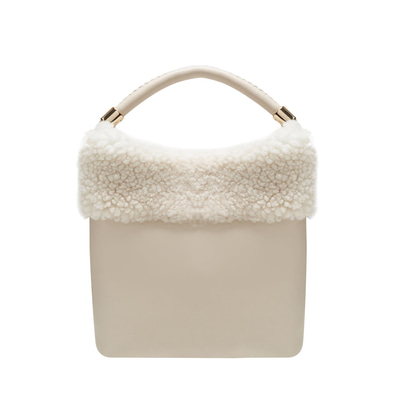 Mandy Krem Kadın Deri El Çantası