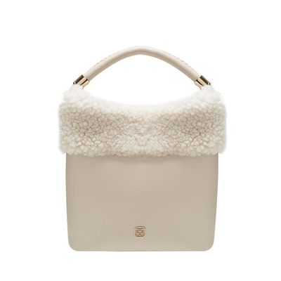 Mandy Krem Kadın Deri El Çantası