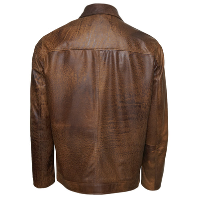 Manno Erkek Gömlek Yakalı Deri Ceket