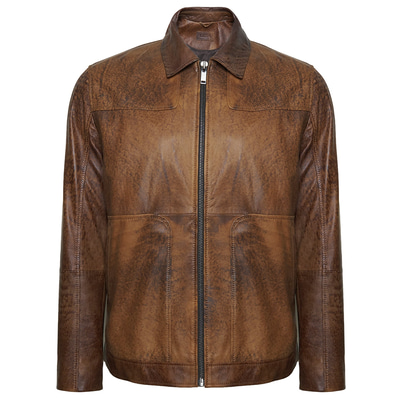 Manno Erkek Gömlek Yakalı Deri Ceket