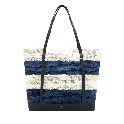 Manny Lacivert Kadın Hasır Omuz Çantası 