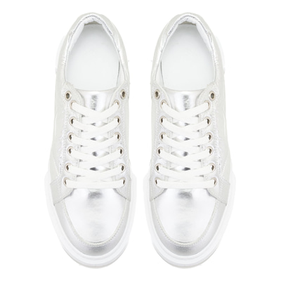 Marcala Gümüş Kadın Kapitone Deri Spor Ayakkabı