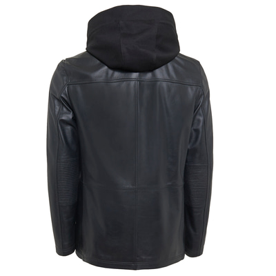 Marco Erkek Kapüşonlu Deri Ceket