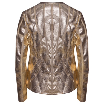 Marita Kadın Dairesel Panelli Deri Ceket