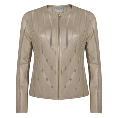 Marita Kadın Dairesel Panelli Deri Ceket