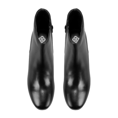 Mariv Siyah Kadın Fermuarlı Topuklu Deri Bot