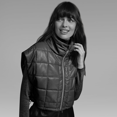 Marquise Sarı Kadın Kısa Puffer Deri Yelek