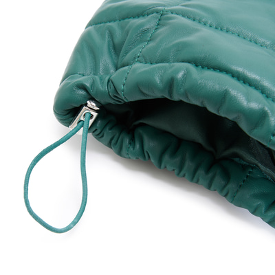 Marquise Yeşil Kadın Kısa Puffer Deri Yelek