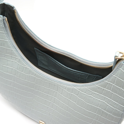 Marriva Buz Mavisi Kadın Kroko Baskılı Deri El Çantası 