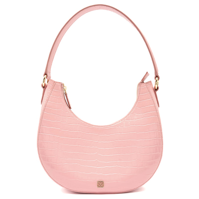 Marriva Pembe Kadın Kroko Baskılı Deri El Çantası 