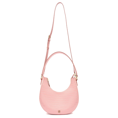 Marriva Pembe Kadın Kroko Baskılı Deri El Çantası 