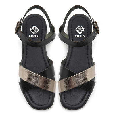 Marty Siyah Kadın Deri Sandalet