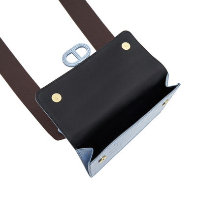 Mavi Fels Kadın Kroko Baskılı Deri Omuz Askılı Çanta