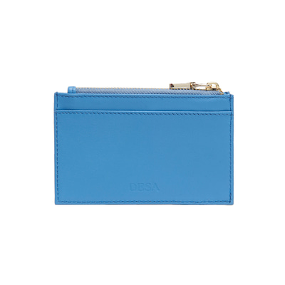 Mavi Fermuarlı Deri Kartlık