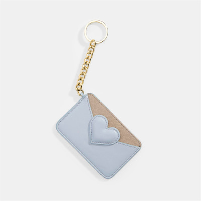 Mavi Kalpli Deri Kartlık Charm