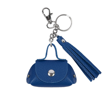 Mavi Mini Deri Anahtarlık
