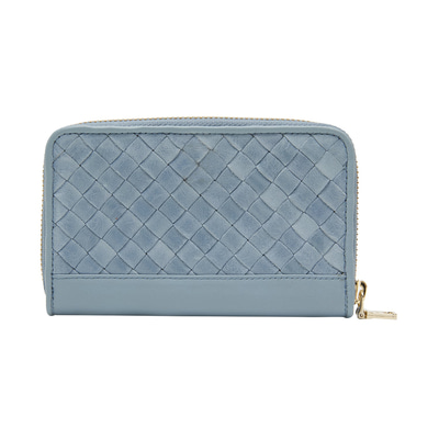 Mavi Örgü Deri Kadın Cüzdan