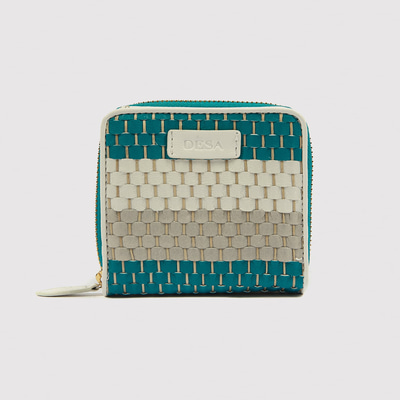 Mavi Örgülü Kadın Deri Cüzdan