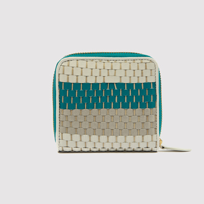 Mavi Örgülü Kadın Deri Cüzdan