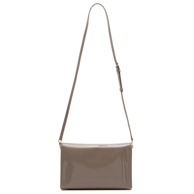 Maxima Bej Kadın Rugan Deri Clutch 