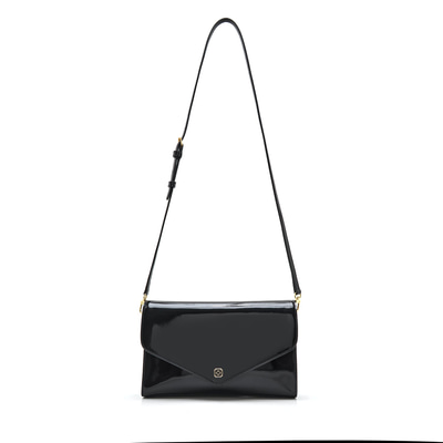 Maxima Siyah Kadın Rugan Deri Clutch 