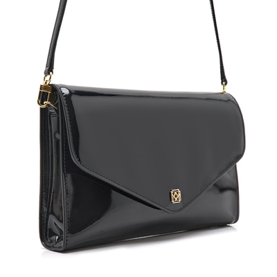 Maxima Siyah Kadın Rugan Deri Clutch 