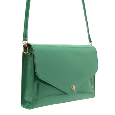 Maxima Yeşil Kadın Rugan Deri Clutch 