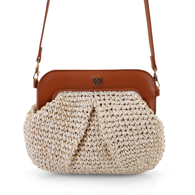 Melany Bej Kadın Hasır Omuz Çantası