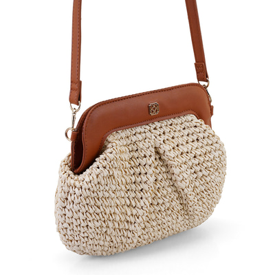 Melany Bej Kadın Hasır Omuz Çantası