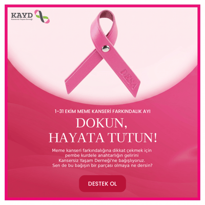 Meme Kanseri Farkındalık Ayına Özel Pembe Deri Anahtarlık