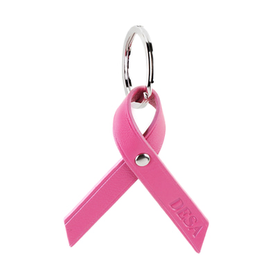 Meme Kanseri Farkındalık Ayına Özel Pembe Deri Anahtarlık