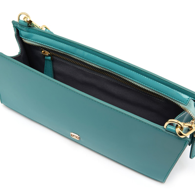 Miuna Turkuaz Kadın Rugan Deri El Çantası