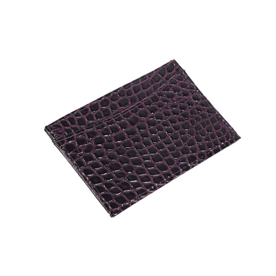 Mor Dukinea Kroko Baskılı Deri Kartlık