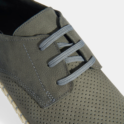 Moriya Gri Erkek Deri Bağcıklı Günlük Ayakkabı