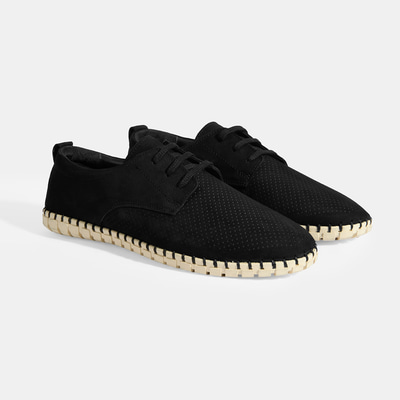 Moriya Siyah Erkek Deri Bağcıklı Günlük Ayakkabı