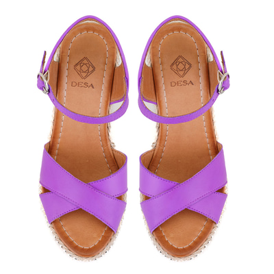 Nadia Mor Kadın Dolgu Topuklu Deri Sandalet