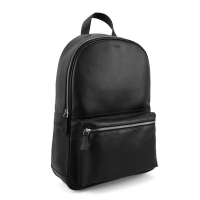 Nathan Siyah Deri Sırt Çantası