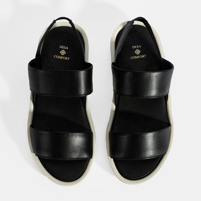 Nicole Siyah Kadın DesaComfort Deri Sandalet