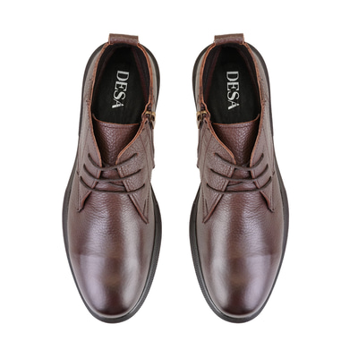 Nicolo Kahve Erkek Fermuarlı Deri Bot