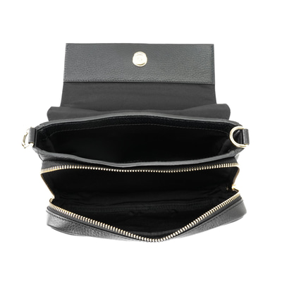 Nikoo Siyah Kadın Deri Çapraz Omuz Çantası