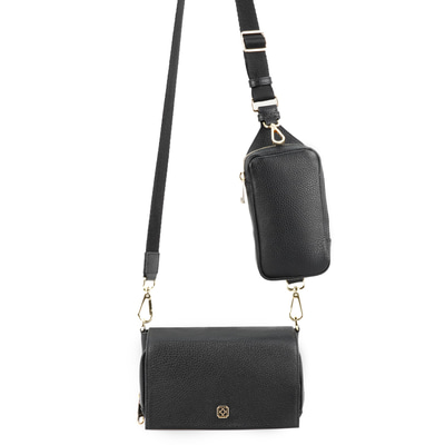 Nikoo Siyah Kadın Deri Çapraz Omuz Çantası